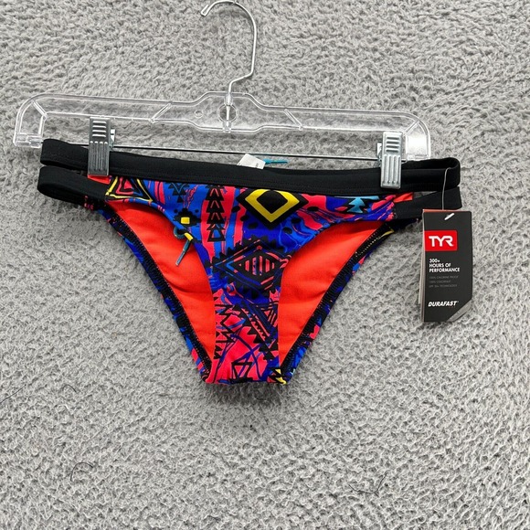 TYR Swimwear Womens S Black Polyester Durafast‎ One Cove Mini Bikini Bottom New - Picture 1 of 7